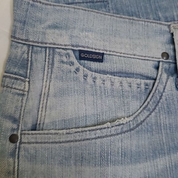 NEW 27 GOLDSIGN LOOSE FIT BUTTON FLY LIGHT STRAIGHT LEG JEANS 28 NWOT - Picture 12 of 15